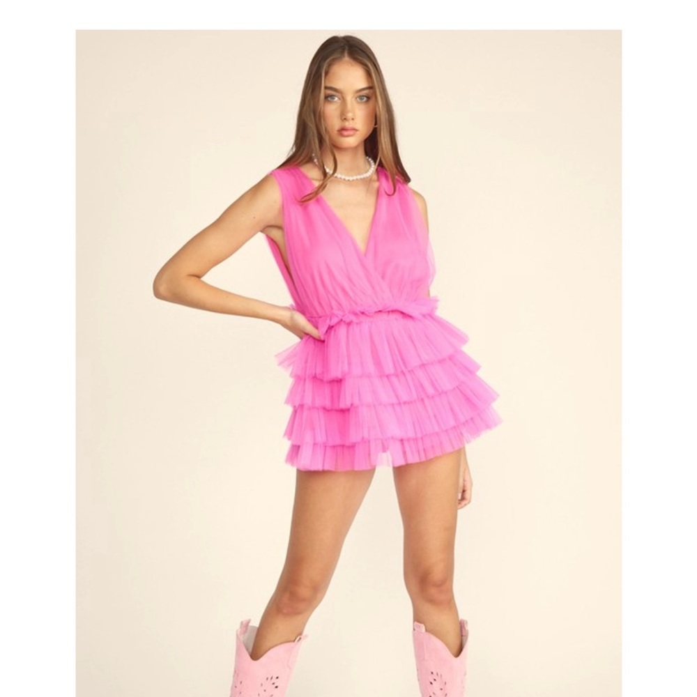Pink tulle romper